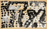 Ohne Titel (Alpha. Gamma) by A. R. Penck, Um 1980, Tempera in Schwarz und Weiß auf hellbraunem Bütten, sold Jun 2009