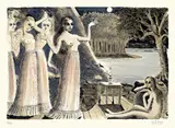 Le Bout du Monde by Paul Delvaux, 1968, Farblithographie auf Arches-Velin, sold May 2008