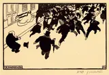 La Manifestation by Félix Vallotton, 1893, Holzschnitt auf bräunlichem Papier, sold Jun 2010