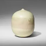 Untitled (with rattle) by Toshiko Takaezu, c. 1985, glazed porcelain, sold Aug 2023