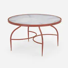 Outdoor coffee table by California Modern, c. 1965, enameled steel, acrylic, sold Aug 2023