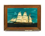 Merchant frigate by English School, oil on canvas, sold Dec 2015