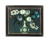 Double sided still life of flowers in a vase/garlic in a bowl by 20th Century School, oil on board, sold Dec 2015
