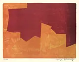 Komposition in Burgunderrot und Orange by Serge Poliakoff, 1963, Farblithographie auf Velin, sold Nov 2008