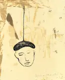 Ohne Titel (Selbst) by Norbert Schwontkowski, 1998, Mischtechnik auf gelblichem Papier, sold Nov 2010
