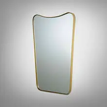 Tufa wall mirror, model MT1697 by Renwil, 2019, power-coated steel, mirrored glass, sold Aug 2023