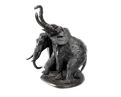 bronze model of two elephants by Ary Bitter, bronze, offered Oct 2015