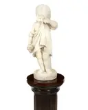marble figure of a young girl 'The Broken Doll' by Félix Sanzel, marble, sold Oct 2015