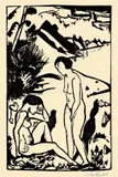 Am Strand by Erich Heckel, 1923, Holzschnitt auf Papier, sold Nov 2011