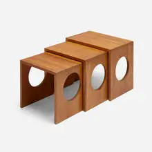 Nesting tables, set of three by Jens Quistgaard, 1981, teak, sold Aug 2023