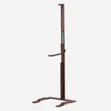 Easel by Modern, c. 1980, patinated steel, stitched leather, sold Aug 2023