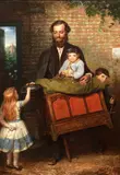 English School 19th century, The Hurdy Gurdy man,