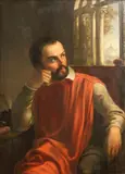 Machiavelli in his study, by Italian School 19th century, indistinctly signed and dated '1835' (lower left), oil on copper, sold Sep 2015