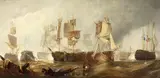 The Battle of Trafalgar - late in the day, by Clarkston Stanfield, oil on canvas, sold Sep 2015