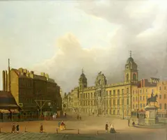 A view of Charing Cross and Northumberland House, London by John Paul, oil on canvas, sold Sep 2015