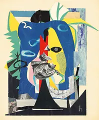 Indianer by Herbert Behrens-Hangeler, 1943, Collage auf Karton, sold Jun 2012
