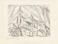 Teltow 1“. 1914/Anfang der 1950er-Jahre by Lyonel Feininger, Zinkätzung auf Arches-Velin, sold May 2026
