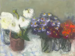 Blumen (Margeriten) by Klaus Fußmann, 1999, Gouache, Pastellkreide und Pigment auf Bütten, sold Mar 2026