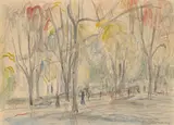 Parklandschaft by Hans Purrmann, Bleistift und Aquarell auf Papier, aufgezogen auf Papier bzw. Karton, sold Jan 2024