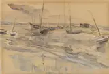 Ebbe auf Norderney by Max Slevogt, 1923, Aquarell über Bleistift auf Papier, sold Sep 2024