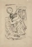 Umarmung by Max Beckmann, 1922, Kaltnadel auf Velin, sold Nov 2025