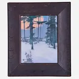 Fine Scenic Vellum plaque by Sallie Coyne for Rookwood Pottery, sold Jan 2018