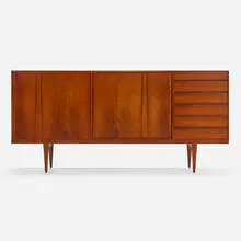 Cabinet, model 38 by Henry Rosengren Hansen, c. 1955, rosewood, oak, sold Aug 2023