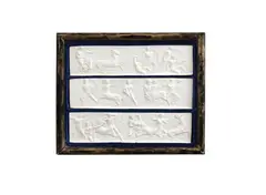 set of fifteen 19th century relief cast plaster figural plaques after the Parthenon frieze by John Henning, plaster, sold Jun 2015