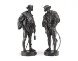 pair of bronze figures of a Medieval style L'escholier and Archer by Émile Louis Picault, bronze, sold Apr 2015