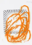 Ohne Titel by Günther Förg, 1997, Öl über Bleistift und S/W-Kopie auf Papier, sold Mar 2022