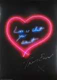 Love is what you want“ / „My favorite little bird by Tracey Emin, 2010, 2 Farboffsets, jew. auf Papier, sold Dec 2017