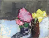 Blumenstilleben by Klaus Fußmann, 1991, Pastell und Tempera auf Bütten, sold Nov 2014