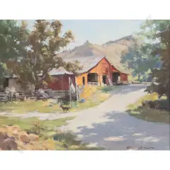 The Red Wool Shed by Peter Brown, sold Oct 2026