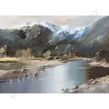 River Scene - West Coast by Peter Wallers, sold Oct 2026