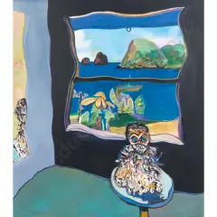 Interior with Window - Mirror - and Mask by David Armitage, sold Oct 2026