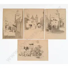 Four Morocco Street Scenes by John Weeks, sold Oct 2026