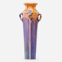 Exceptional tall vase by Zsolnay, Hungary, sold Jan 2018