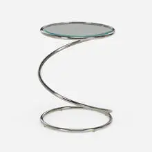 Spring table by Pace Collection, c. 1975, chrome-plated tubular steel, glass, sold Aug 2023
