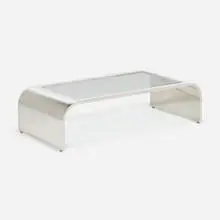 Coffee table by Brueton, 1970, chrome-plated steel, glass, sold Aug 2023