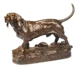 bronze model of a Bassett hound by Jules Moigniez, bronze, sold Feb 2015