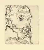 Bildnis Franz Hauer by Egon Schiele, 1914, Kaltnadel auf festem Velin, sold May 2008