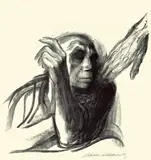 Ruf des Todes“. Wohl 1937 by Käthe Kollwitz, Lithographie auf gelblichem Papier, sold Jun 2010
