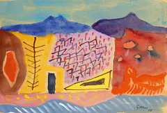 ohne Titel by Werner Gilles, 1958, Aquarell auf hellgrauem Papier, sold Nov 2009