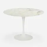 Tulip dining table, model 173M by Eero Saarinen, marble, enameled aluminum, lacquered wood, sold Aug 2023