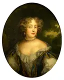 A portrait of a lady in a white dress and pearl necklace by Pierre II Mignard, oil on canvas, sold Dec 2015