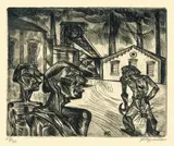 Kohlenbergarbeiter by Conrad Felixmüller, 1921, Radierung auf Papier, sold Nov 2009