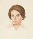 Porträt by Christian Schad, 1974, Aquarell und Deckweiß auf genarbtem Velin, sold Jun 2017
