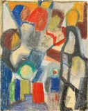 Figurengruppe by Ida Kerkovius, Pastellkreide auf Papier, sold Nov 2011