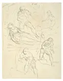 Figurenstudie zu Daniel Aubers Oper ,Die Stumme von Portici‘ by Moritz von Schwind, Um 1866, Feder in Schwarz auf Papier, sold May 2013