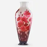 Massive Poppy Vase by Émile Gallé, France, sold Jan 2018
